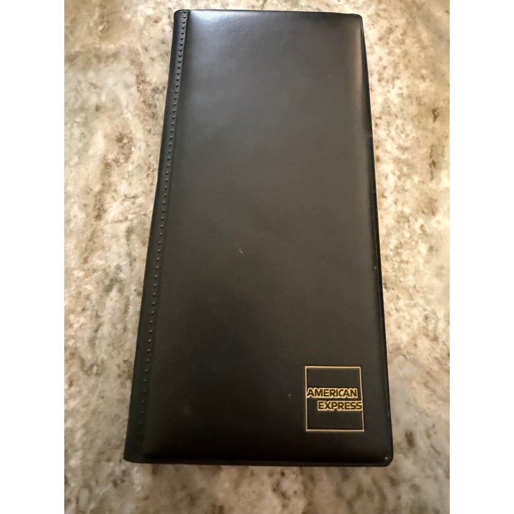 American Express Black Double Panel Check Presenters Restaurant Receipt